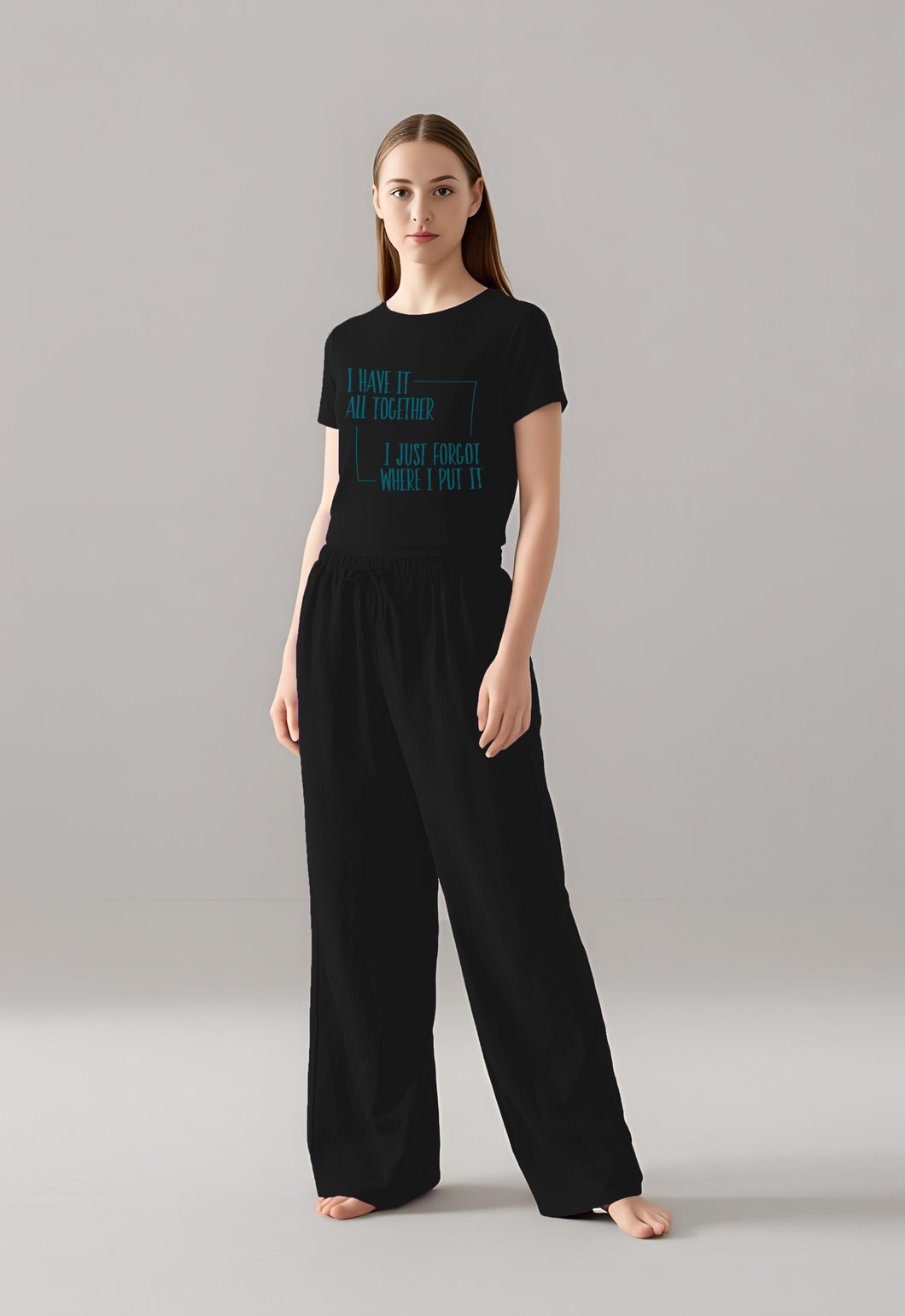 'I have it all together...' black modal/cotton PJ set