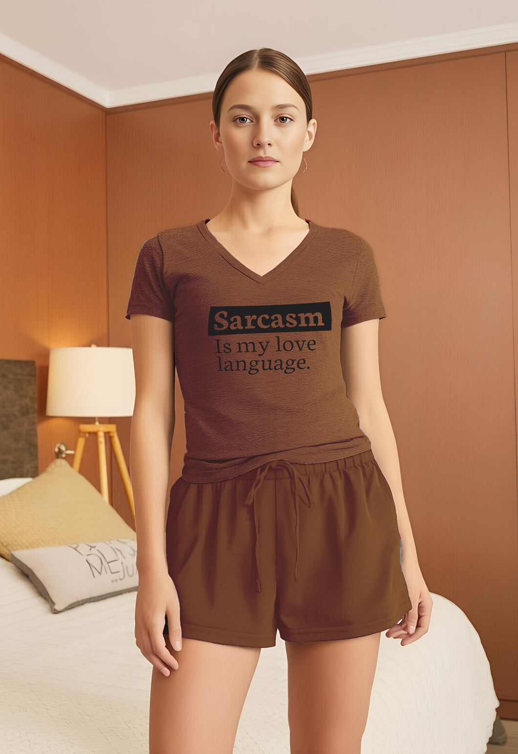'Sarcasm is my love language' cinnamon modal/cotton PJ set