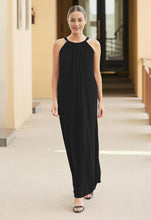 Load image into Gallery viewer, Maxi dress with halter style bow-tie closure
